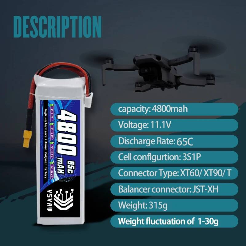 VSVAW 3S Lipo Battery for FPV  - Drone Battery Plate recension och pris