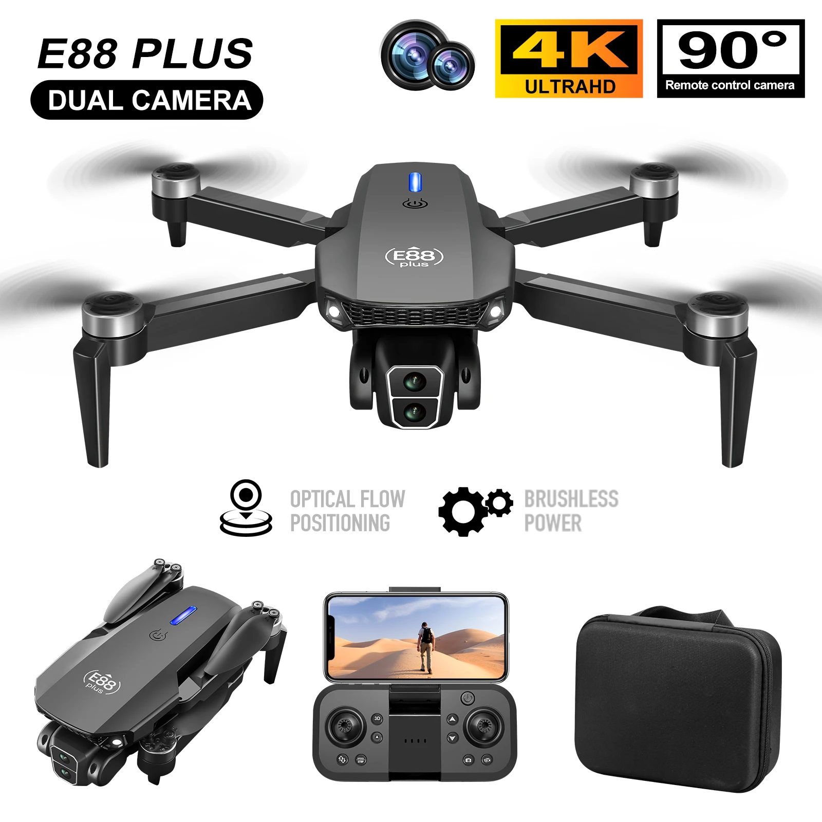 New E88 Plus Quadcopter Drone: - Drone Battery Box recension och pris