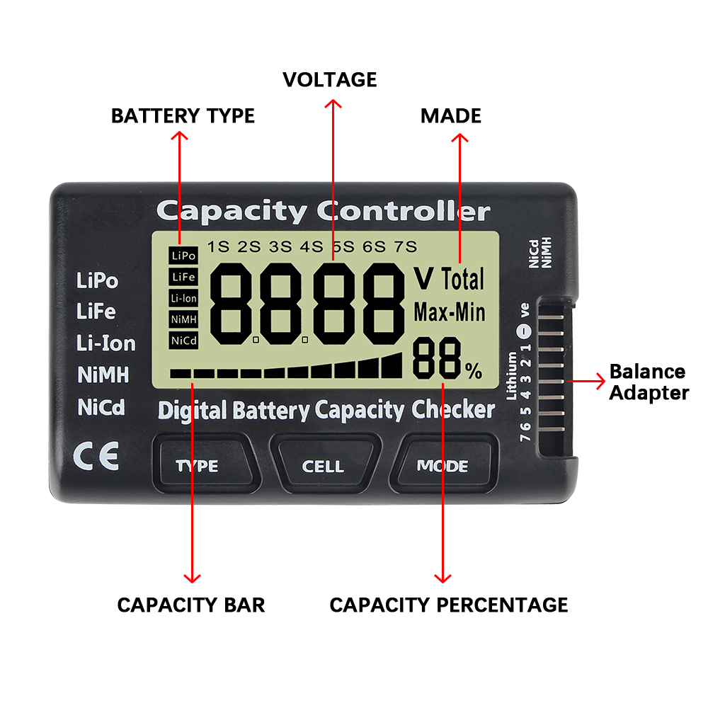 CellMeter 7 Battery Voltage Ca - Drone Battery Voltage Checker recension och pris