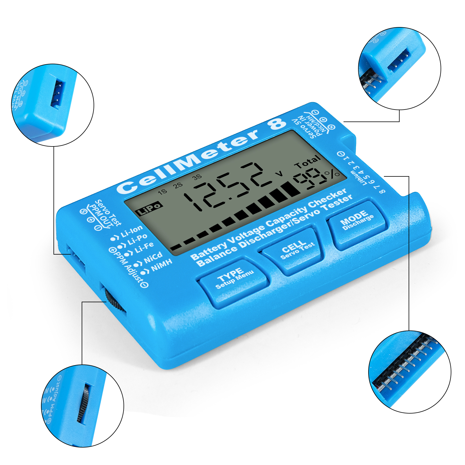 8 in 1 CellMeter 8 Battery Cap - Drone Battery Voltage Checker recension och pris