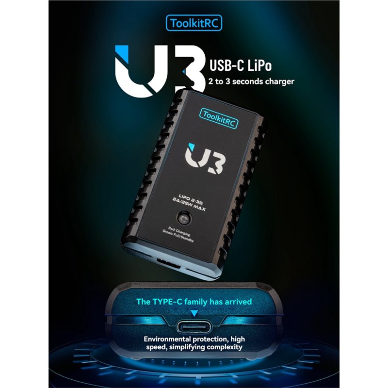 Toolkitrc U3 Battery 2A 25W 2- - Drone Battery 3S recension och pris