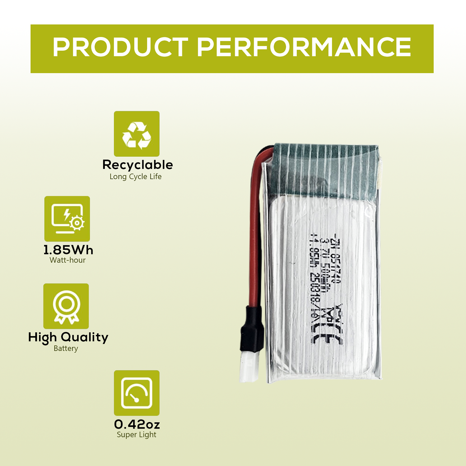 5Pcs 3.7V 500mAh LiPo Batterie - Drone Battery Balance Charger recension och pris