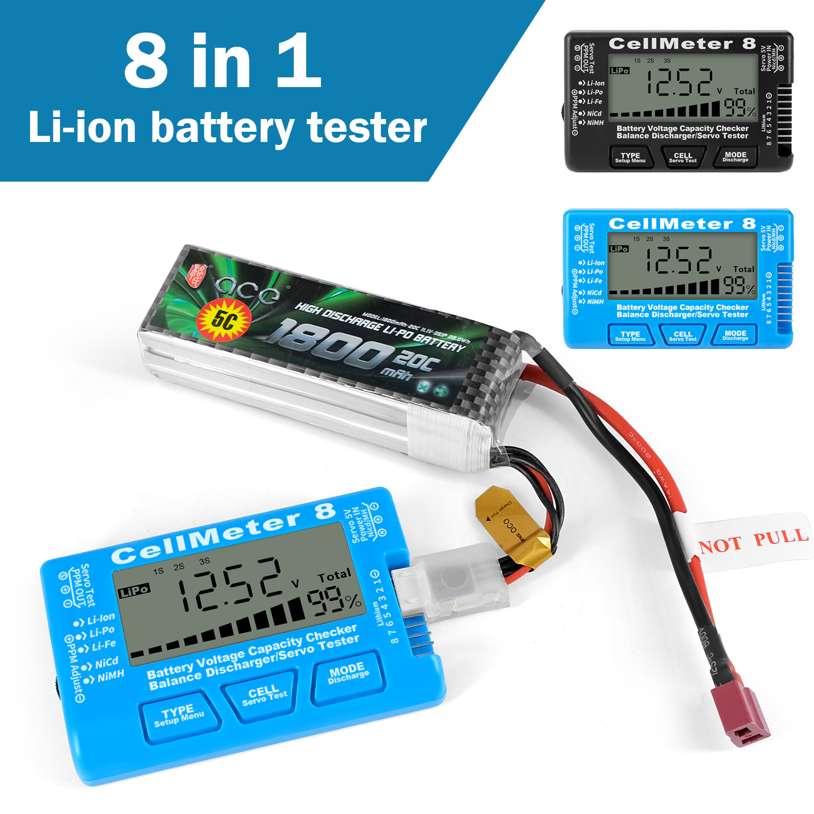 Rc Cellmeter-8 Digital Battery - Drone Battery Voltage Checker recension och pris